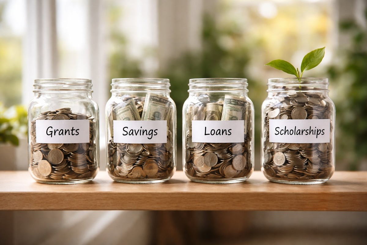 A complete guide to funding your education. Grants, savings, loans, and scholarships explained